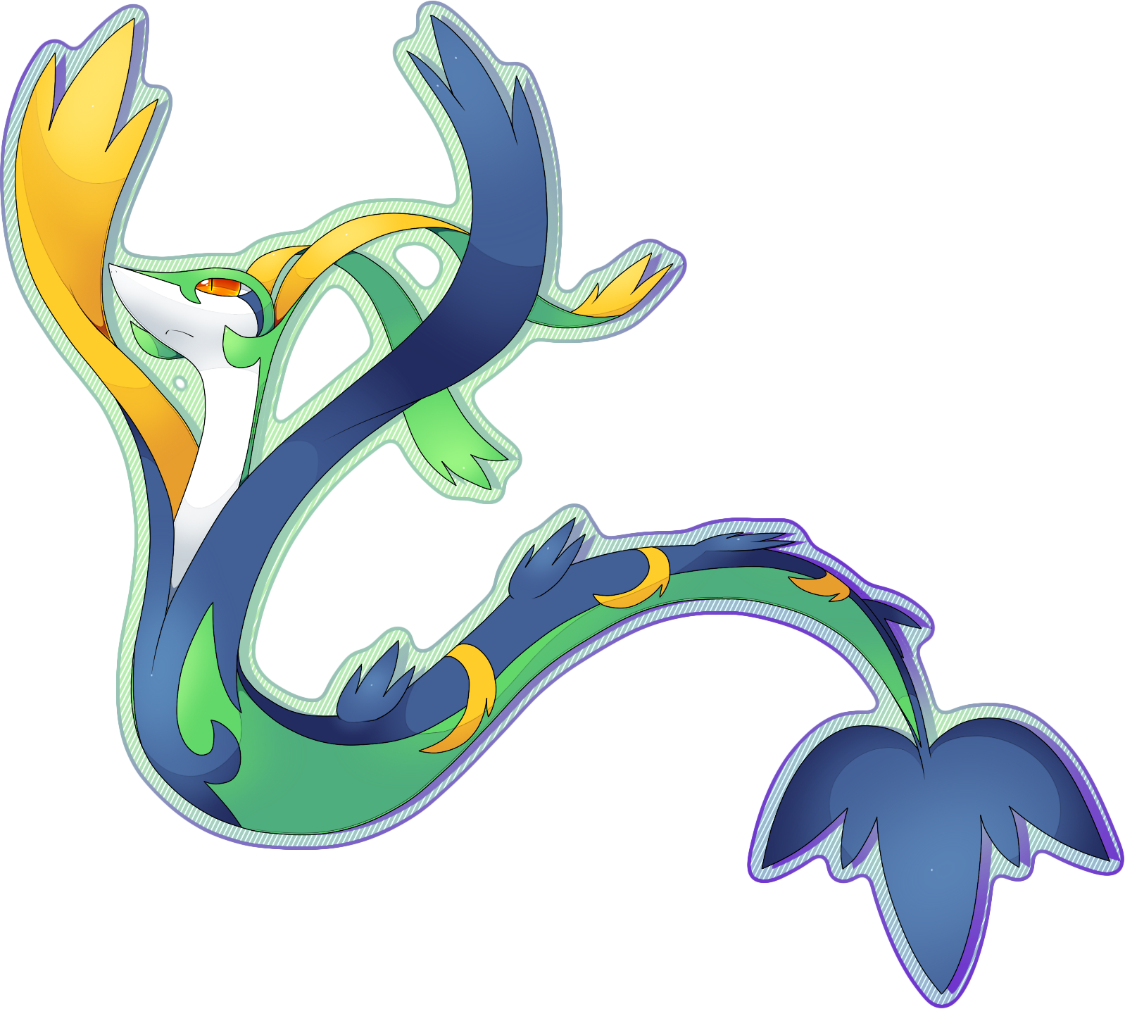 Serperior Pokemon PNG Isolated Photo