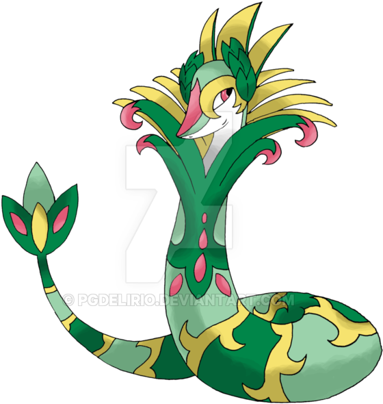 Serperior Pokemon PNG Isolated Pic