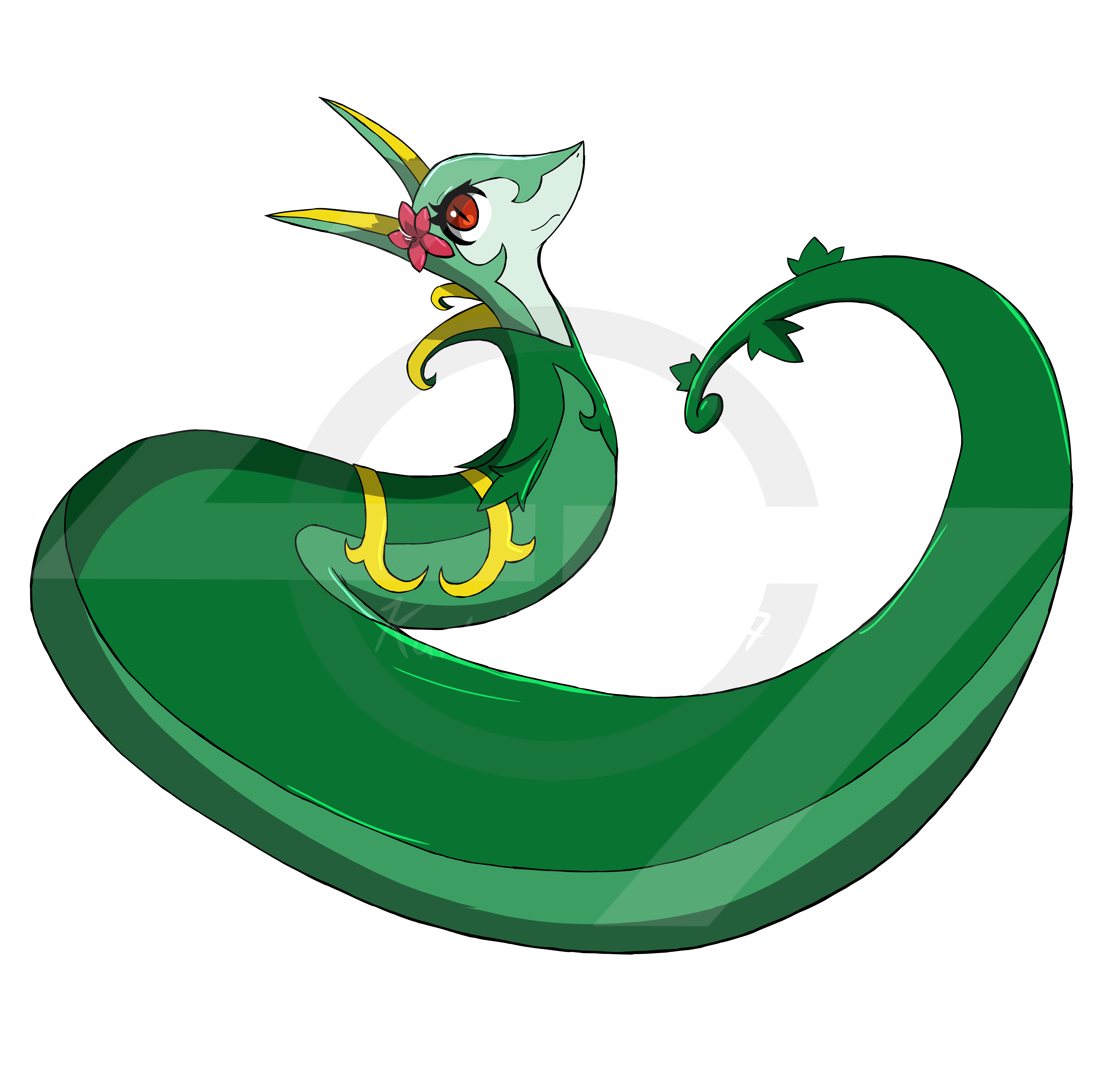 Serperior Pokemon PNG Isolated Picture
