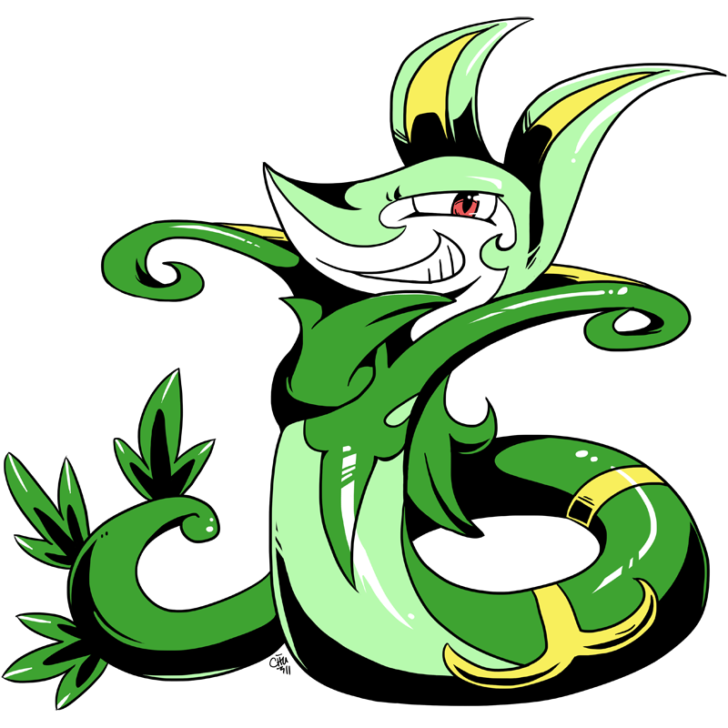 Serperior Pokemon PNG Isolated Transparent
