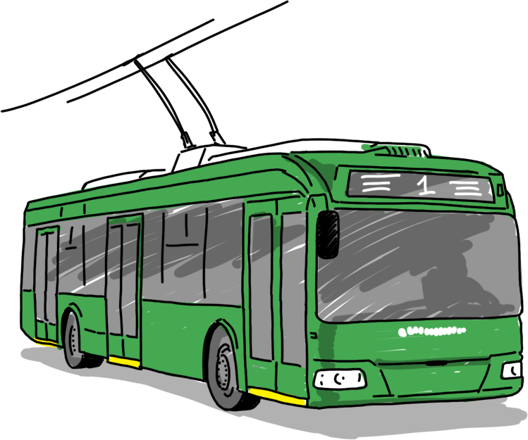Trolleybus PNG Isolated HD