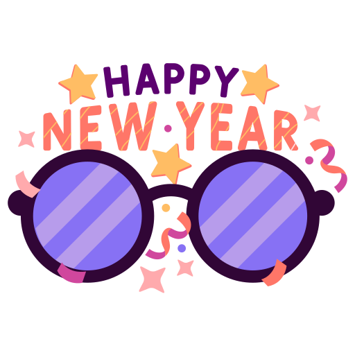 new year glasses PNG HD