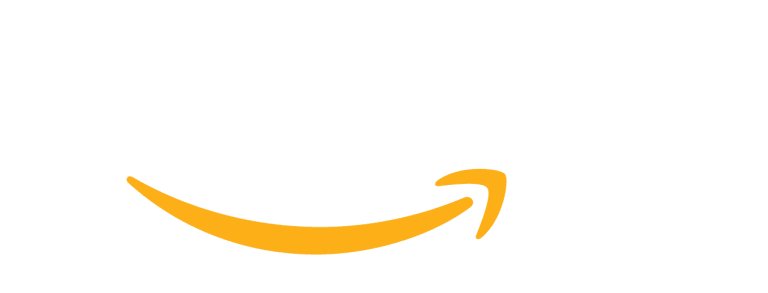 Amazon Logo White PNG Isolated HD