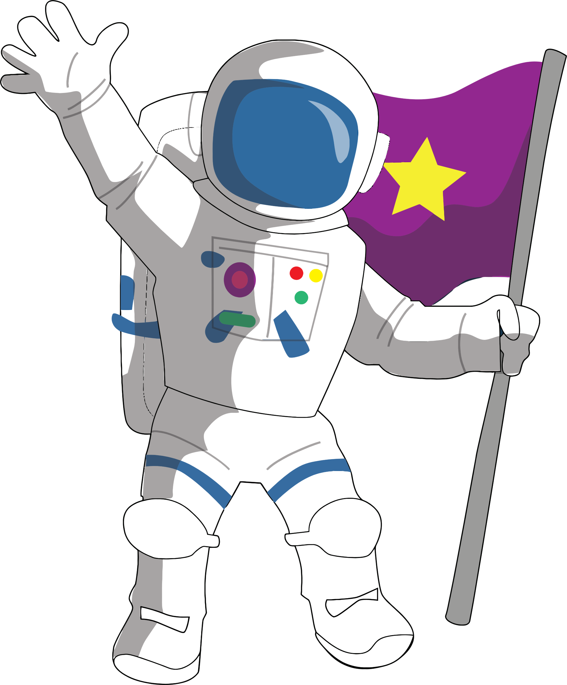 Astronaut Cartoon PNG Isolated Photo
