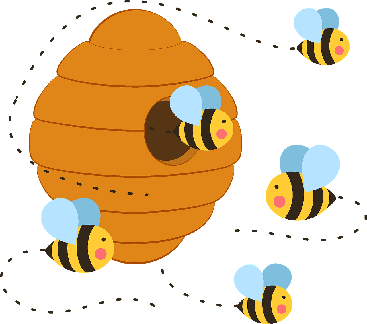 Beehive Cartoon PNG Photo
