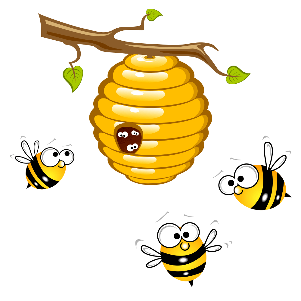 Beehive Cartoon PNG Transparent