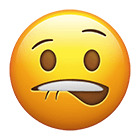 Biting Lip Emoji PNG Pic