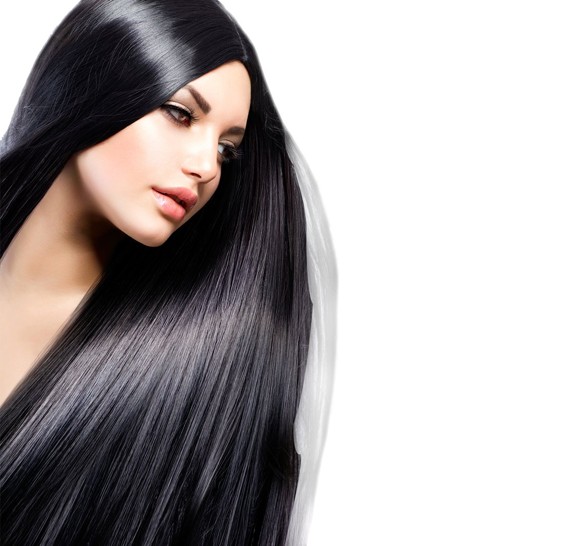 Black Hair Model PNG Image