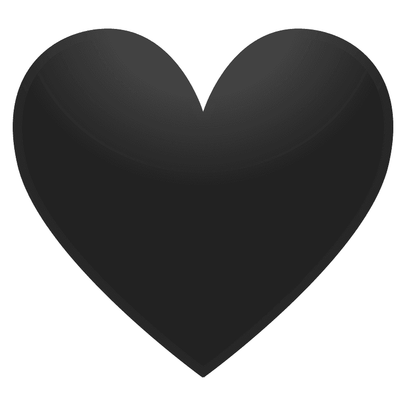 Black Heart Emoji PNG Clipart