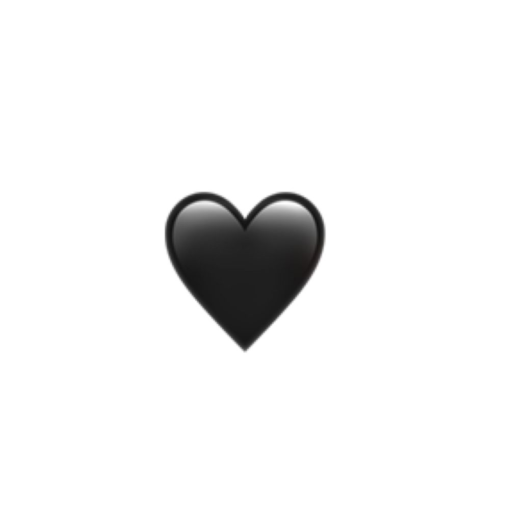Black Heart Emoji PNG HD