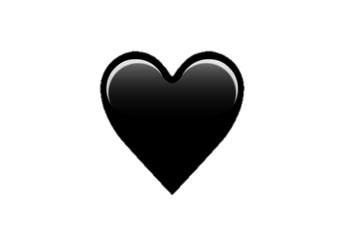Black Heart Emoji PNG Isolated HD