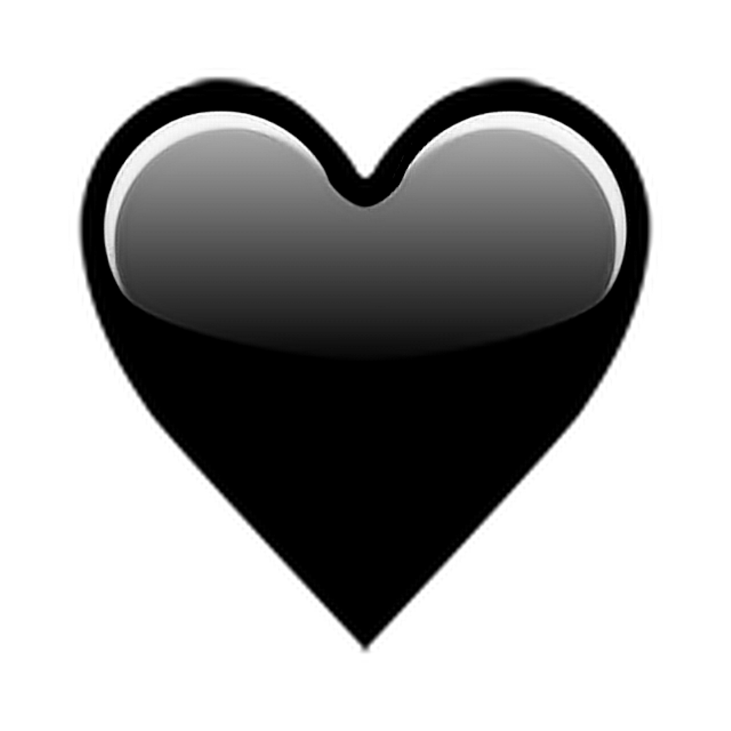 Black Heart Emoji PNG Photo