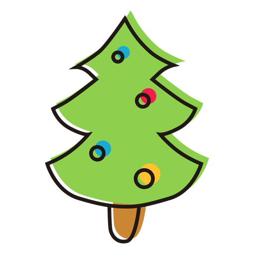 Cartoon Christmas Tree PNG Isolated HD