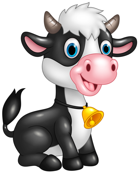 Cartoon Cow PNG Isolated Image