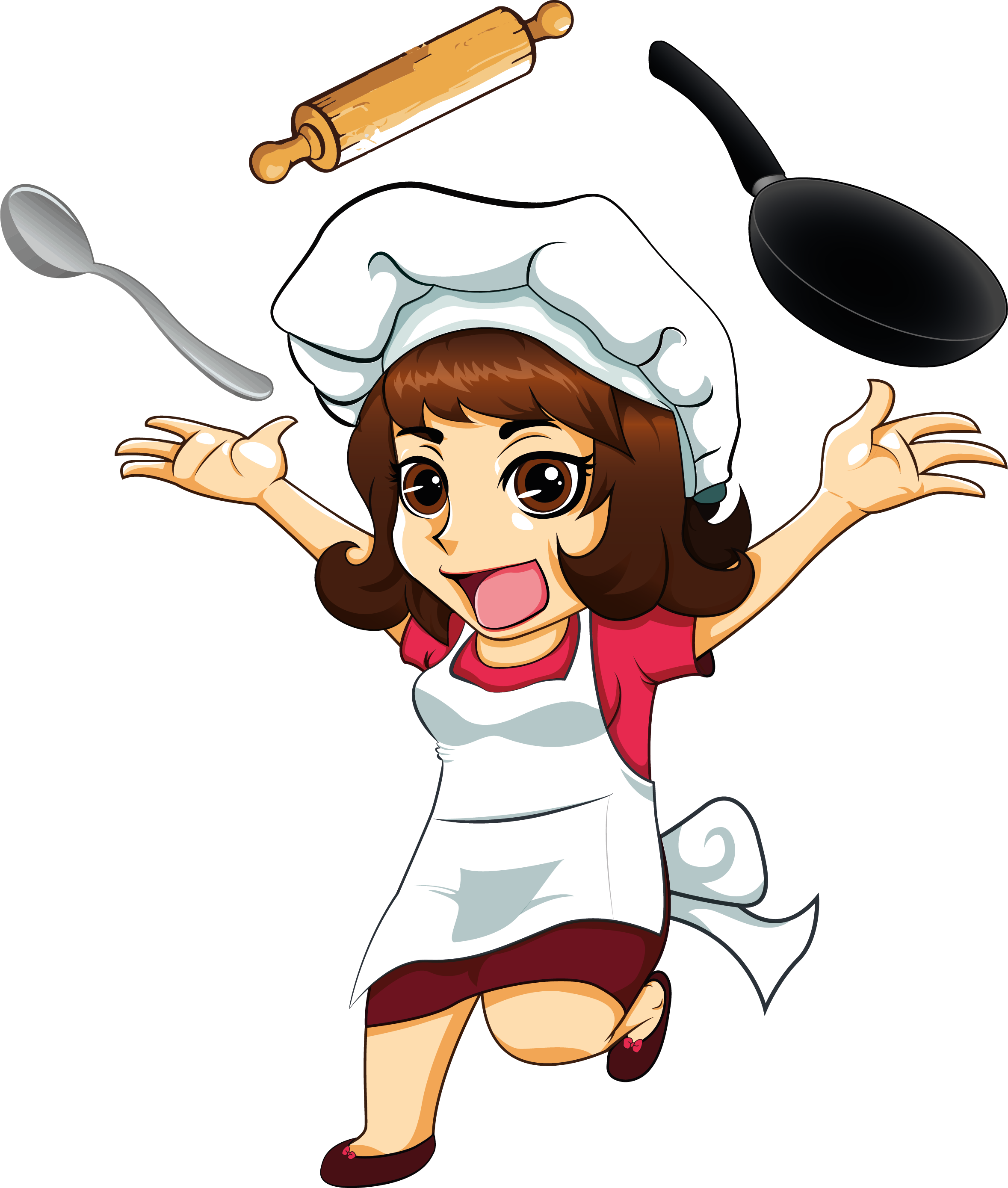 Cartoon Female Chef PNG Image