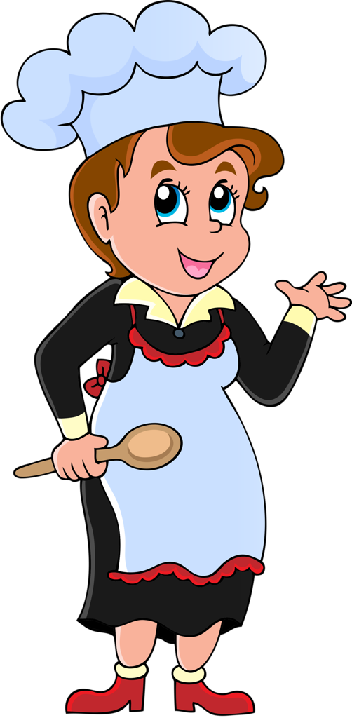 Cartoon Female Chef PNG Isolated HD