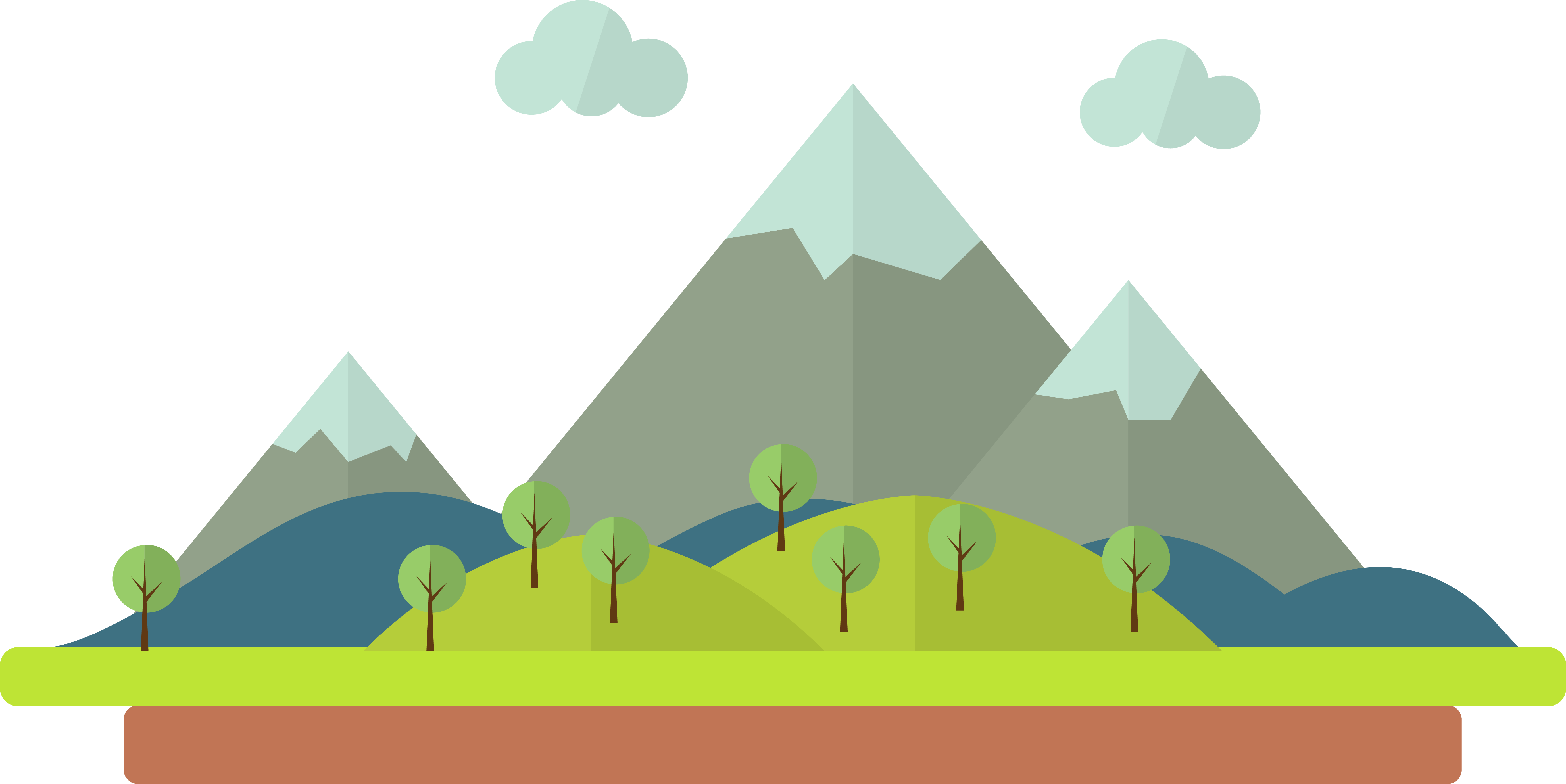 Cartoon Mountains PNG Pic