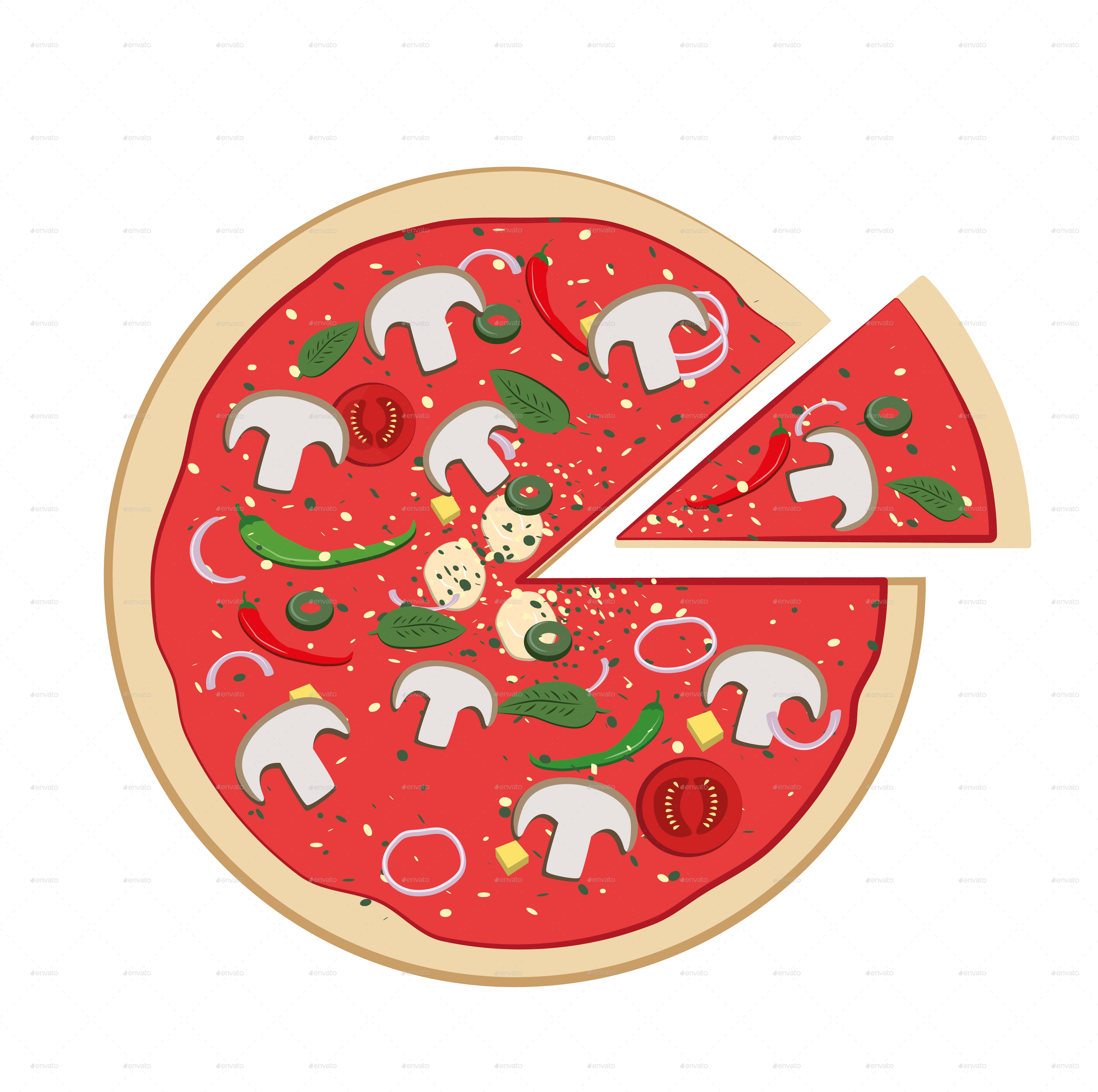 Cartoon Pizza PNG Picture