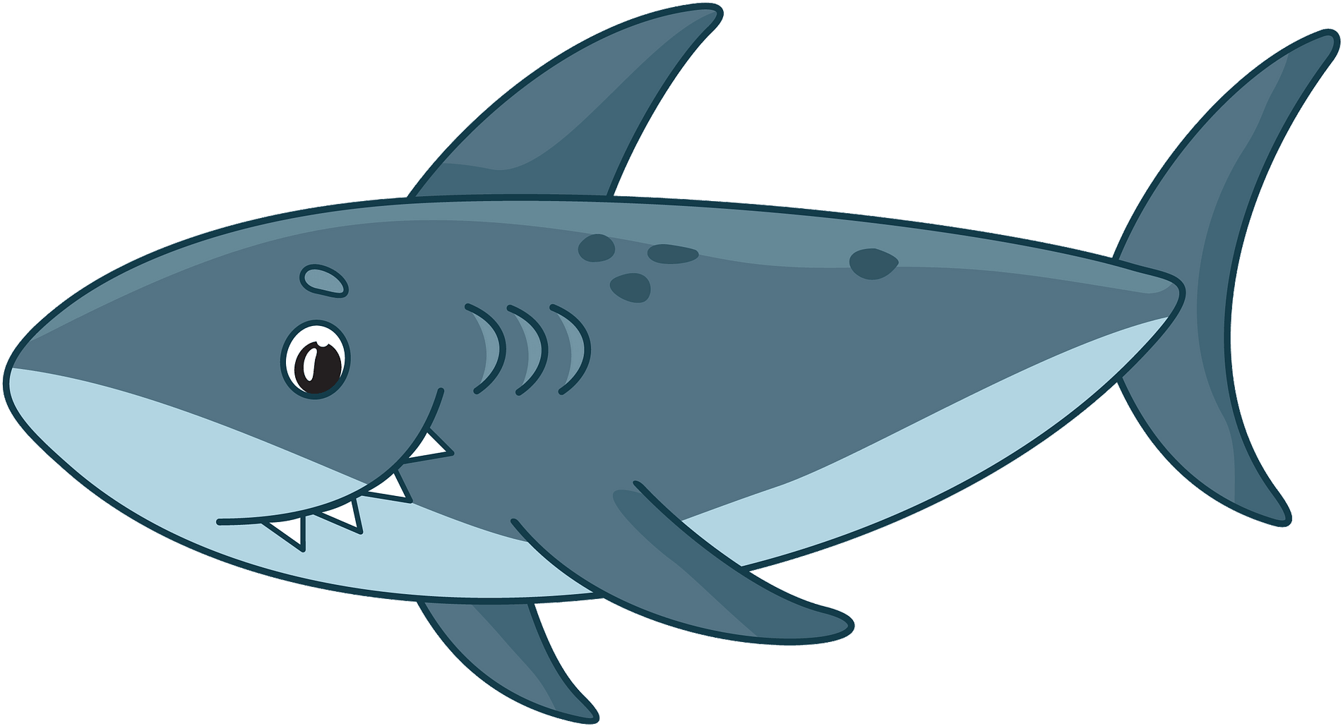 Cartoon Shark PNG Isolated File