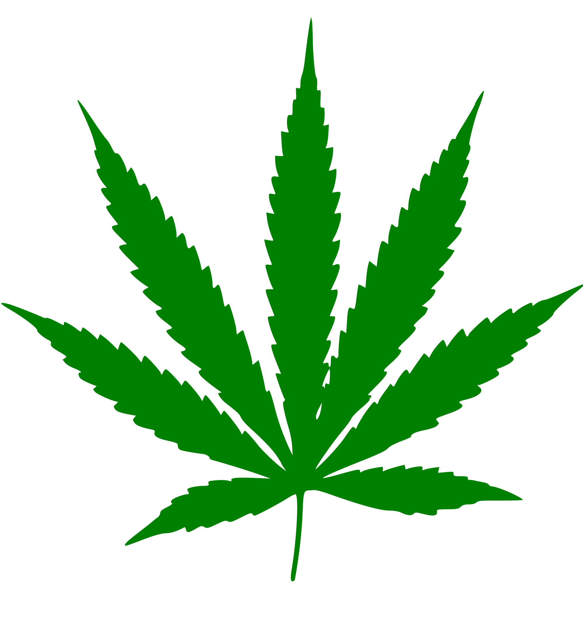 Cartoon Weed Leaf PNG Isolated Pic