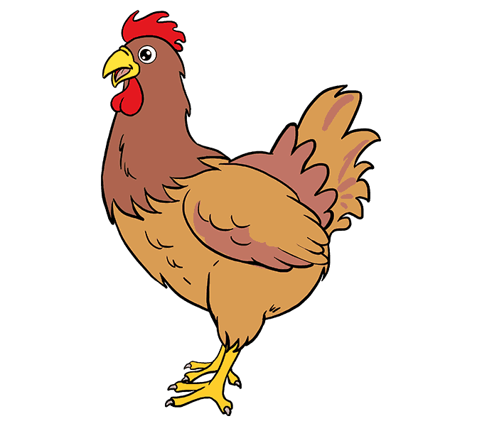 Chicken Cartoon PNG Isolated HD