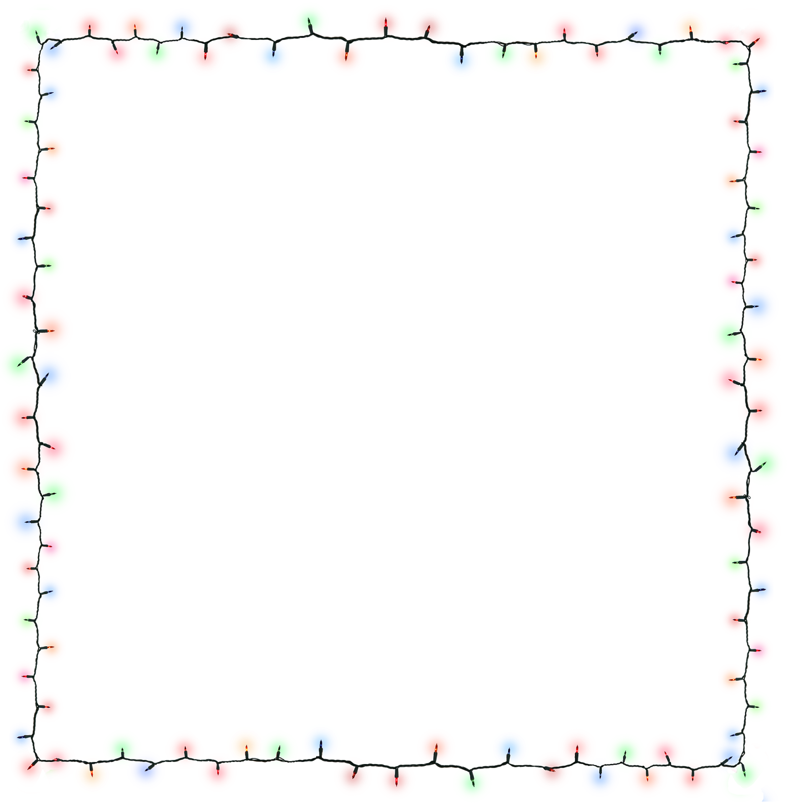 Christmas Lights Frame Download PNG Image