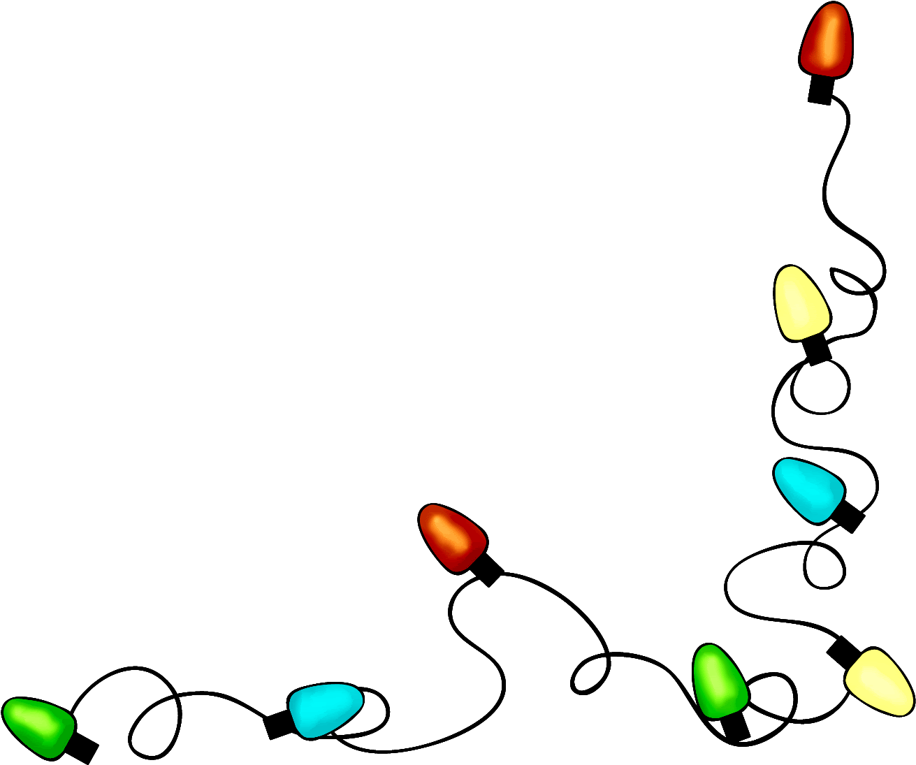 Christmas Lights Frame PNG Image