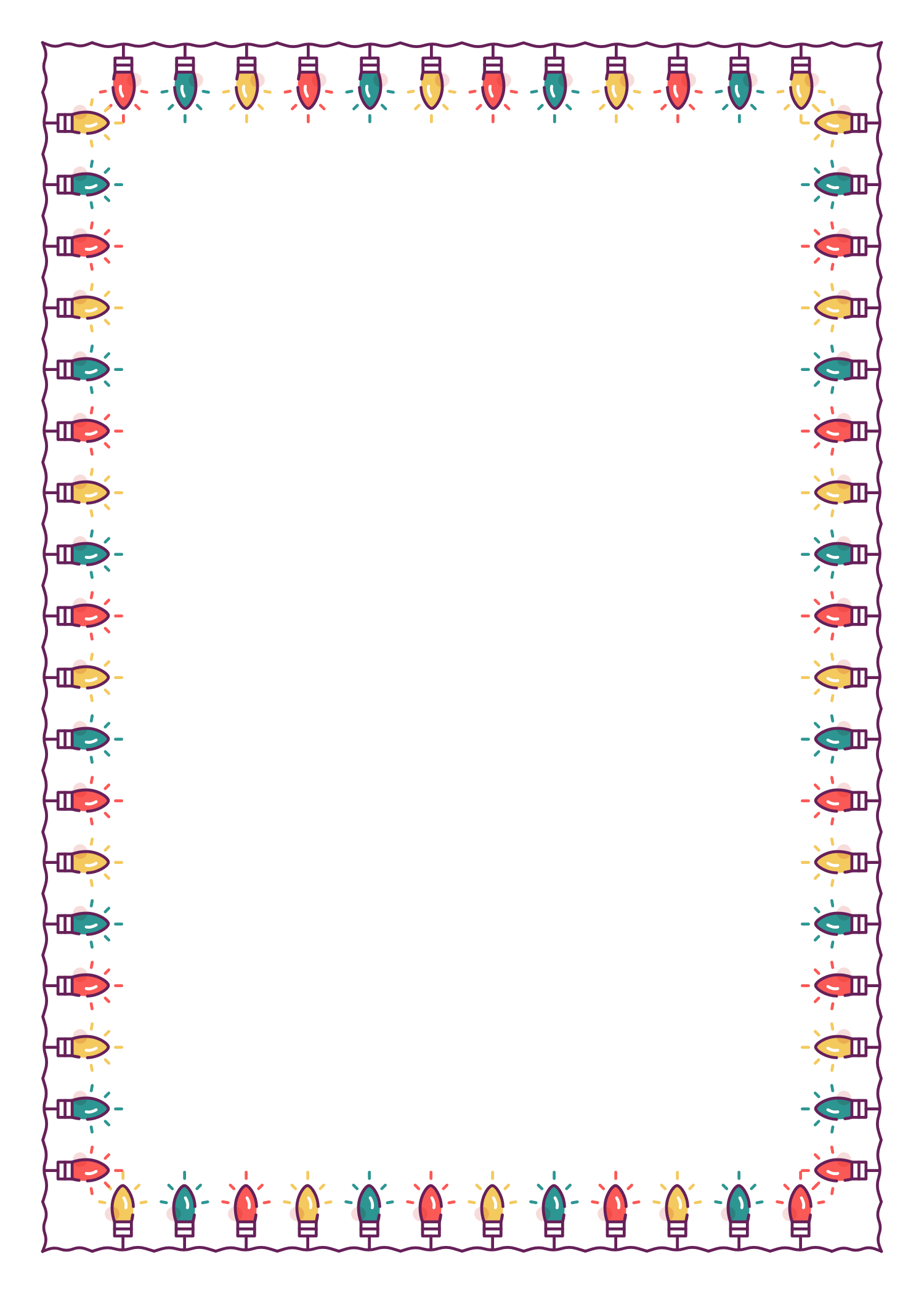 Christmas Lights Frame PNG Isolated File