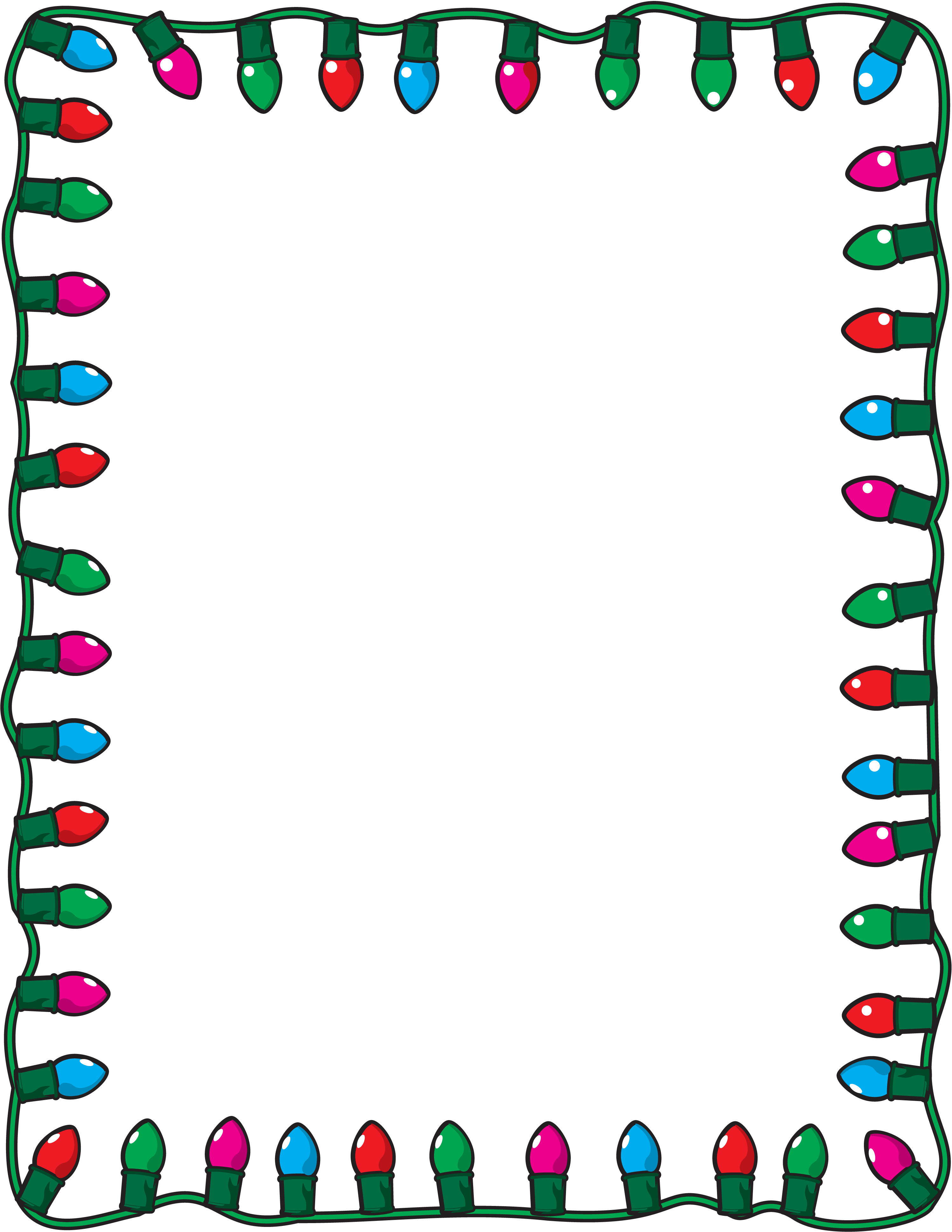 Christmas Lights Frame PNG Picture