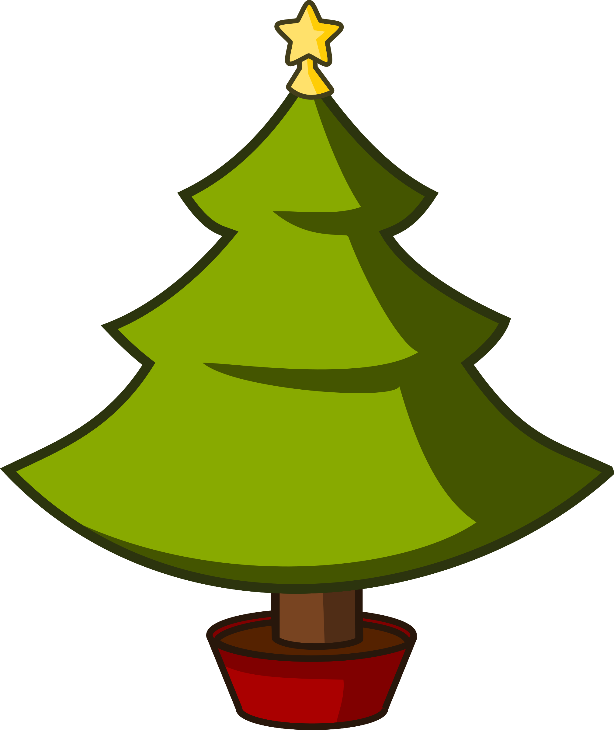 Christmas Tree Cartoon PNG Clipart