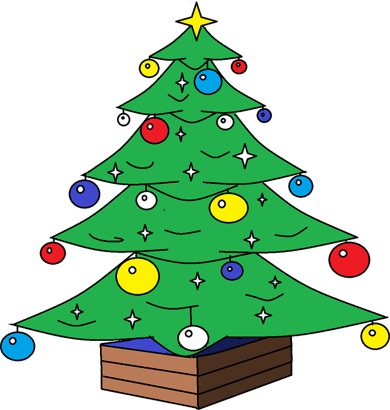 Christmas Tree Cartoon PNG Image