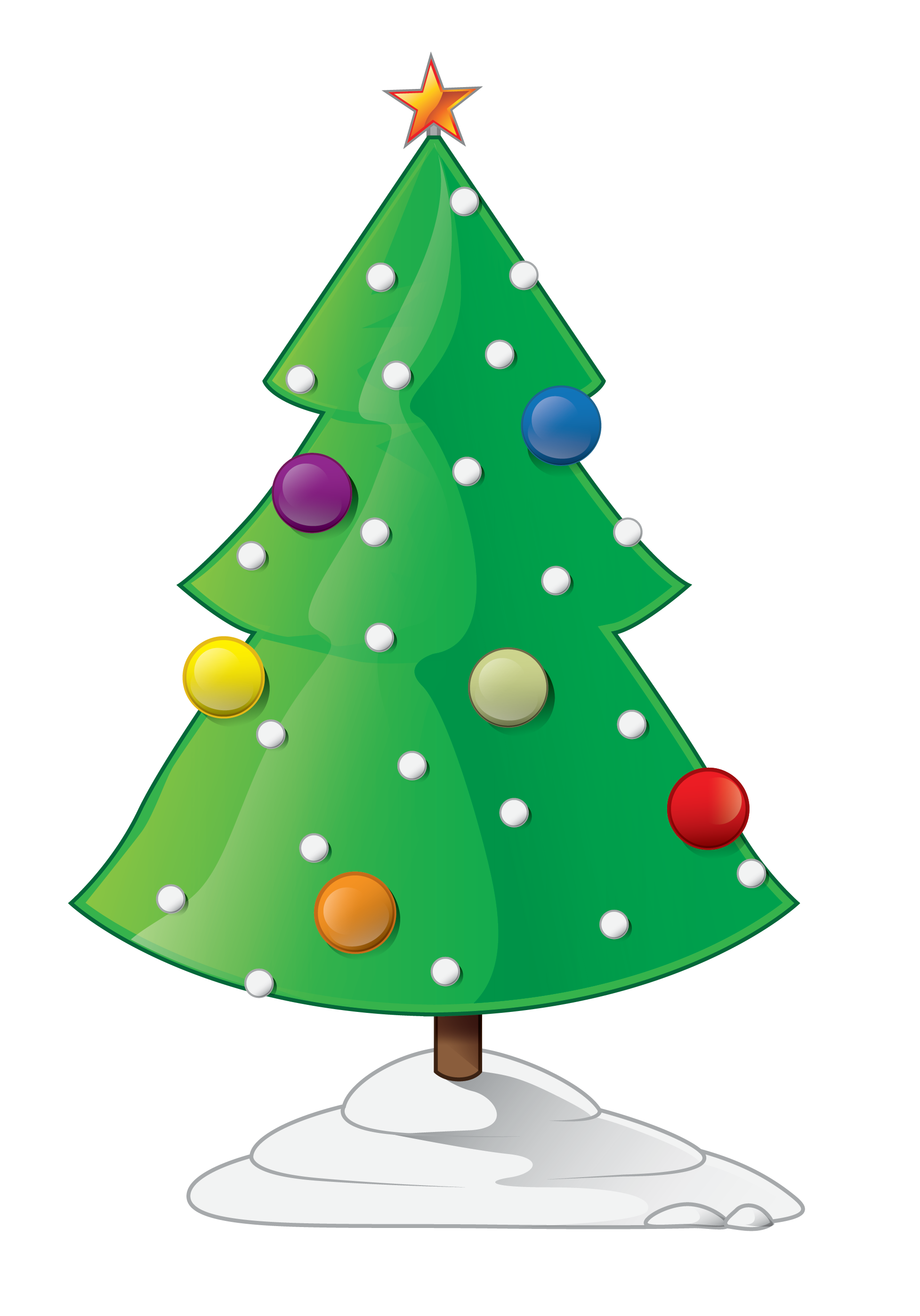 Christmas Tree Cartoon PNG Isolated File