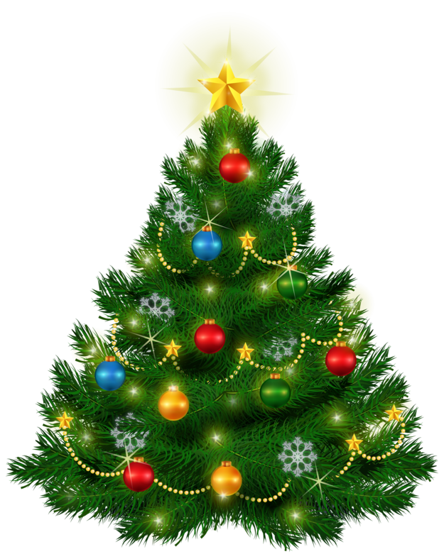 Christmas Tree Cartoon PNG Isolated Photo