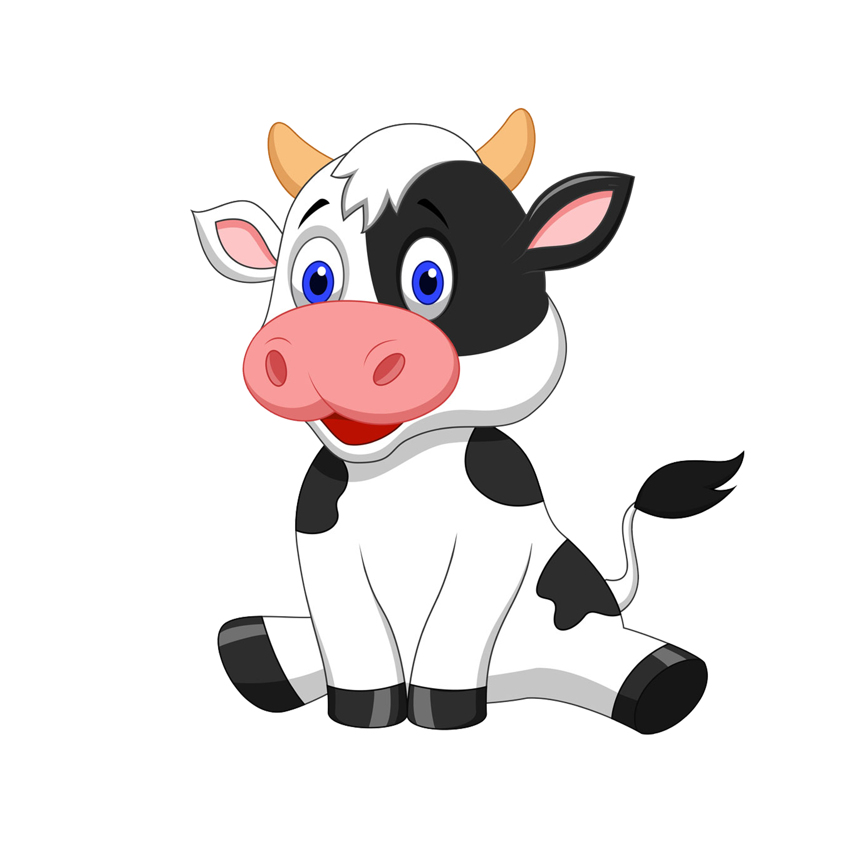 Cow Cartoon PNG Isolated HD