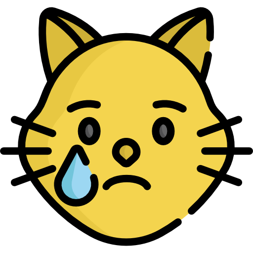 Crying Cat PNG Isolated Image