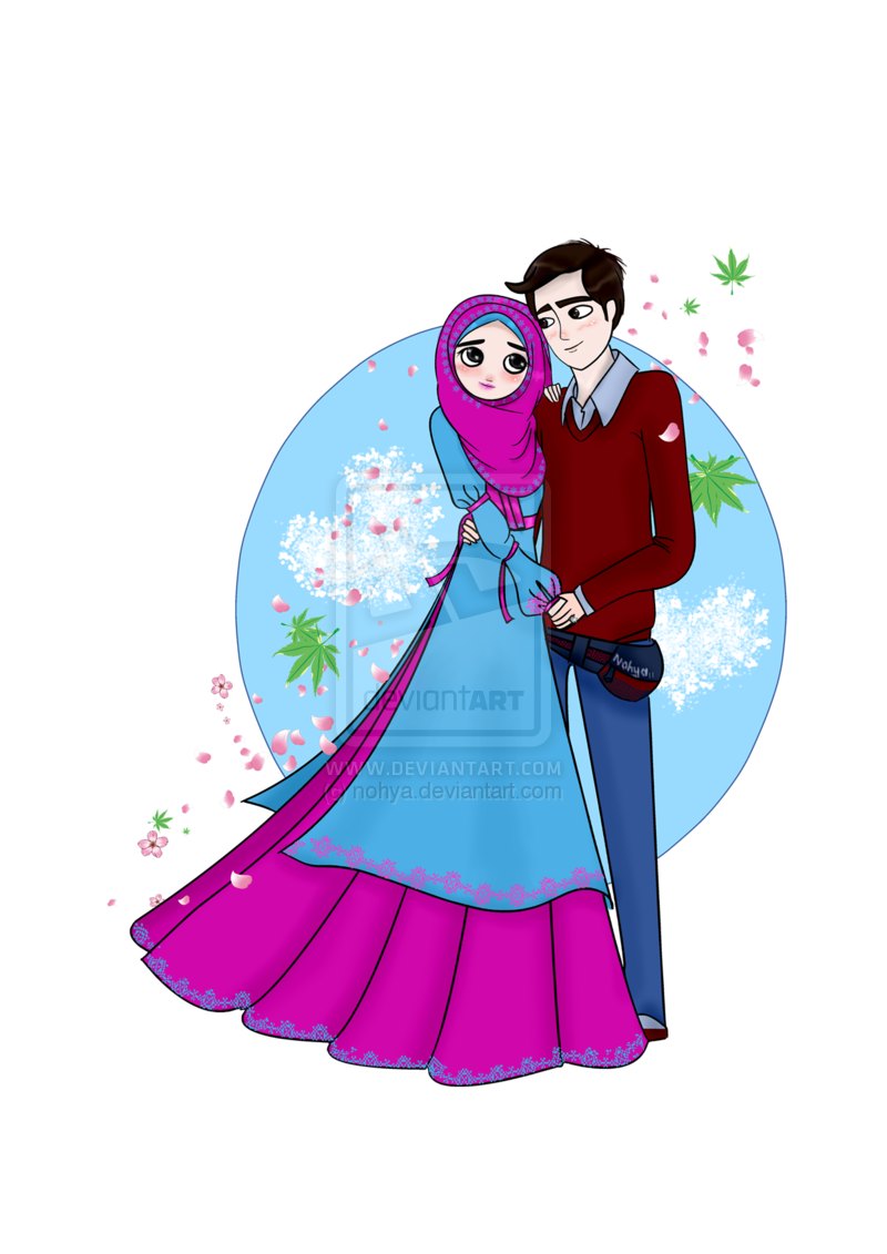 Cute Wedding Couple Cartoon PNG Clipart