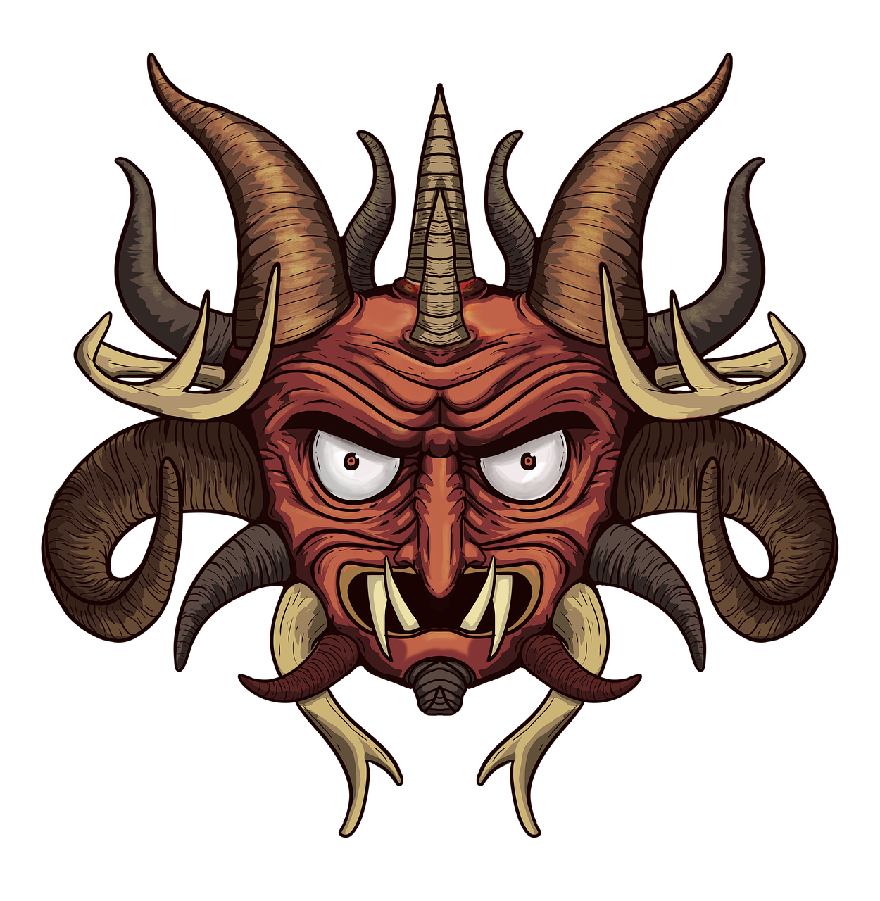 Demon Face PNG Isolated File
