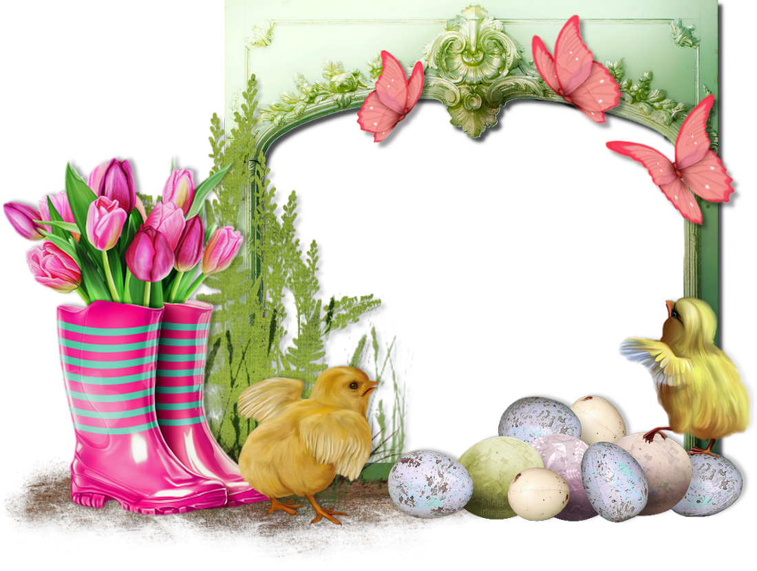 Easter Frame PNG Isolated HD
