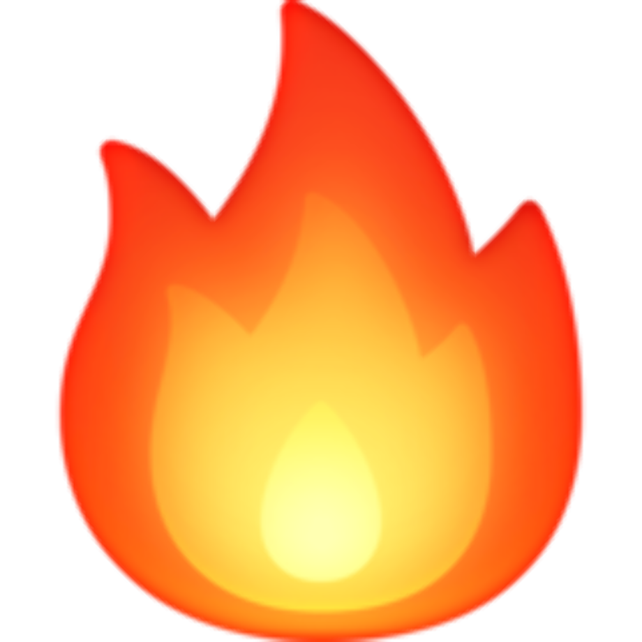 Flame Emoji PNG Transparent