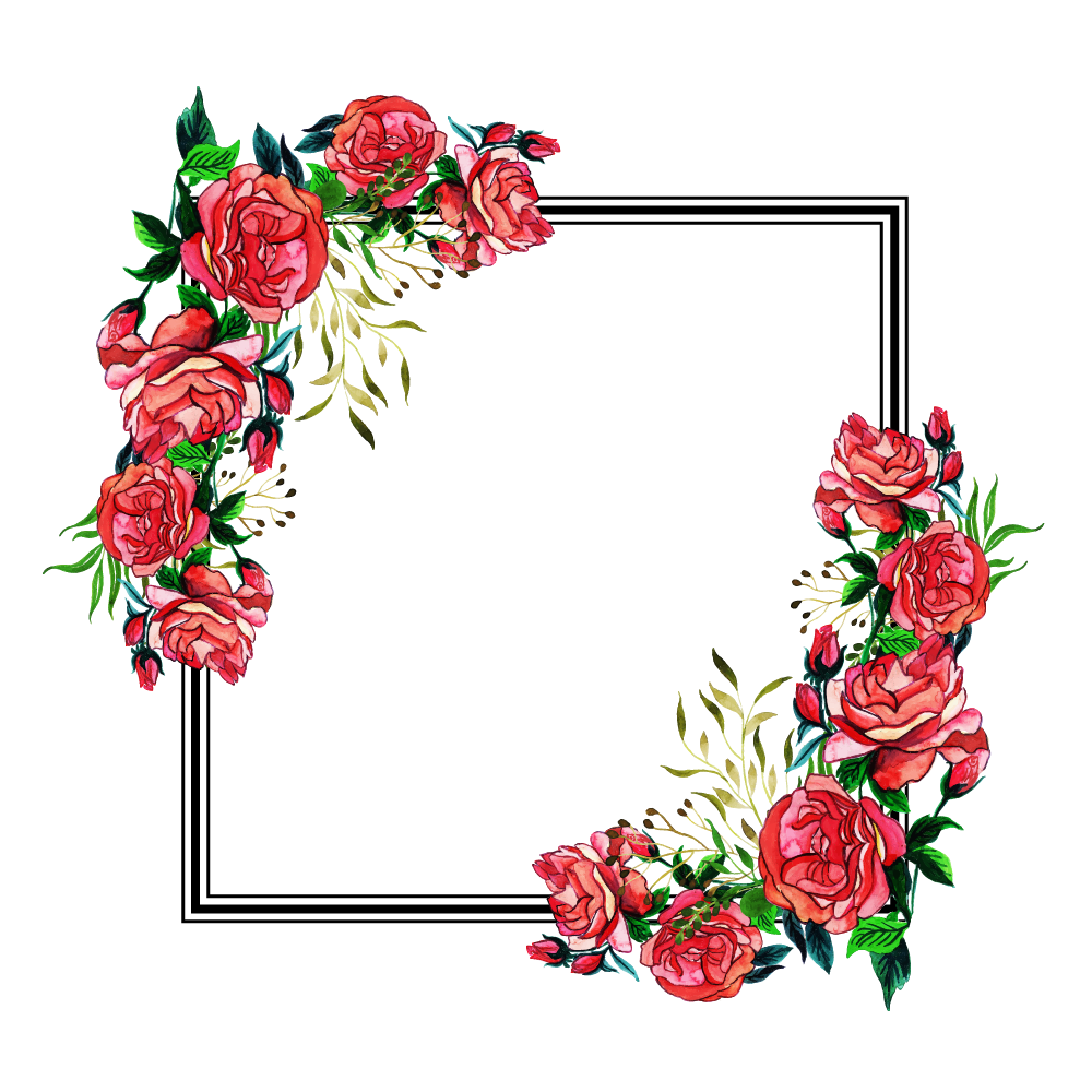 Frame Flower PNG Isolated HD