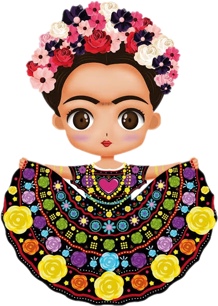 Frida Kahlo Cartoon PNG Isolated HD