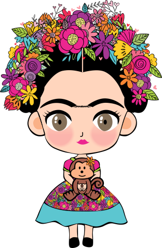 Frida Kahlo Cartoon PNG Isolated Pic