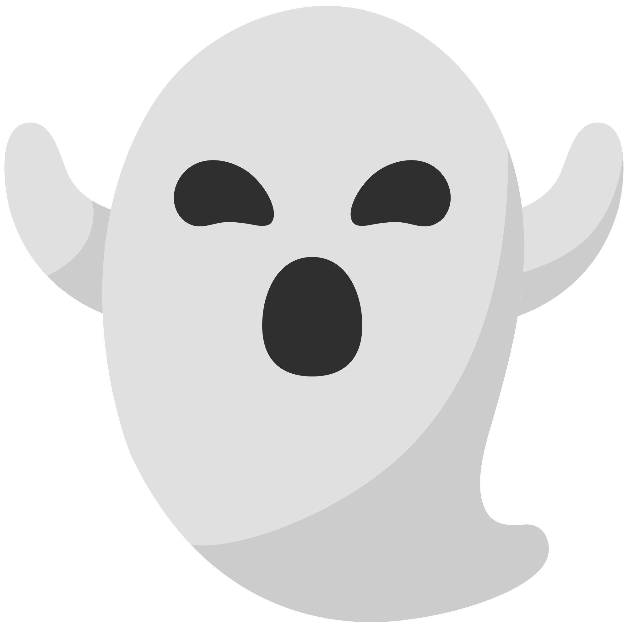 Ghost Emoji PNG Isolated HD