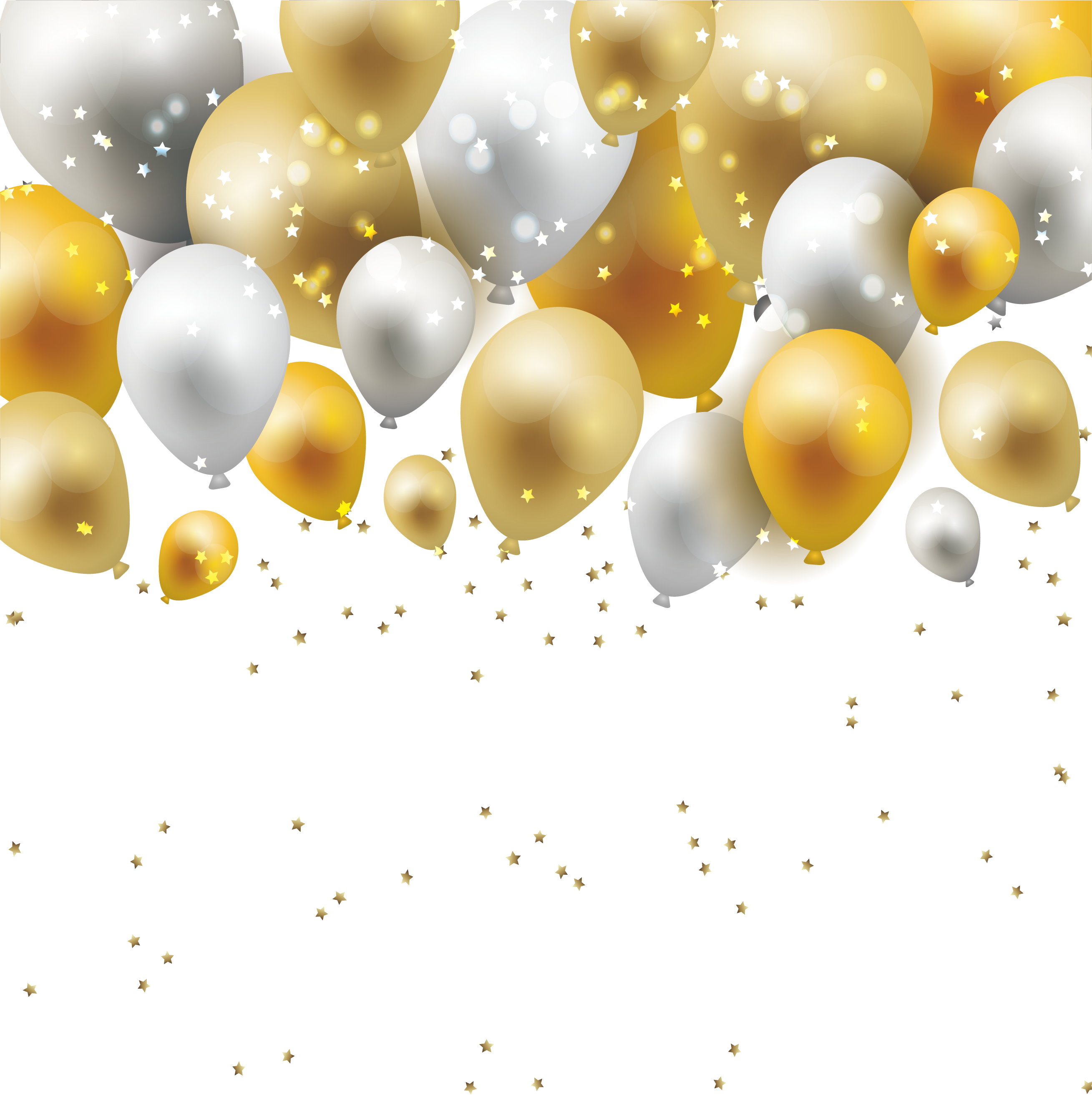 Gold Balloons PNG File