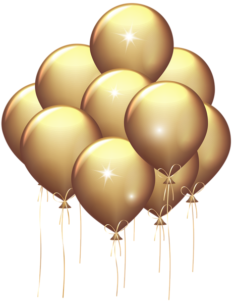 Gold Balloons PNG Pic