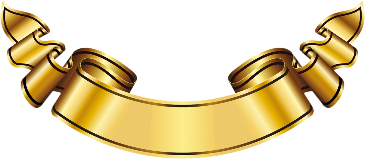 Gold Banner PNG Isolated Photo
