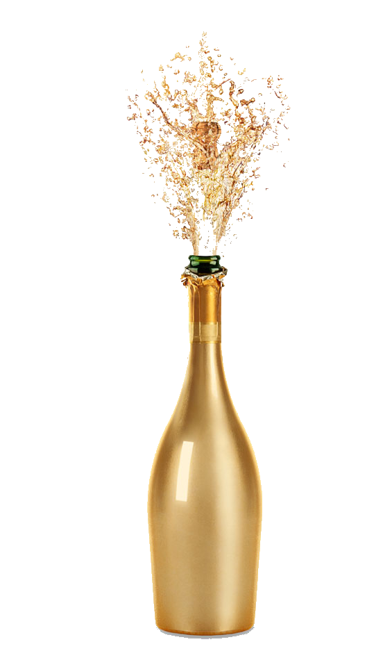 Gold Champagne Bottle PNG HD