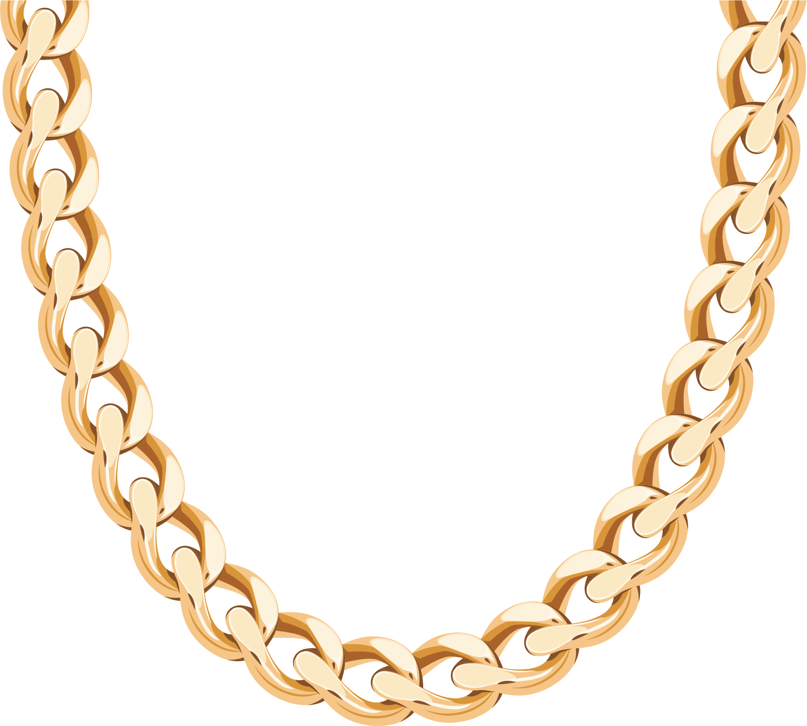 Gold Diamond Chain PNG HD Isolated