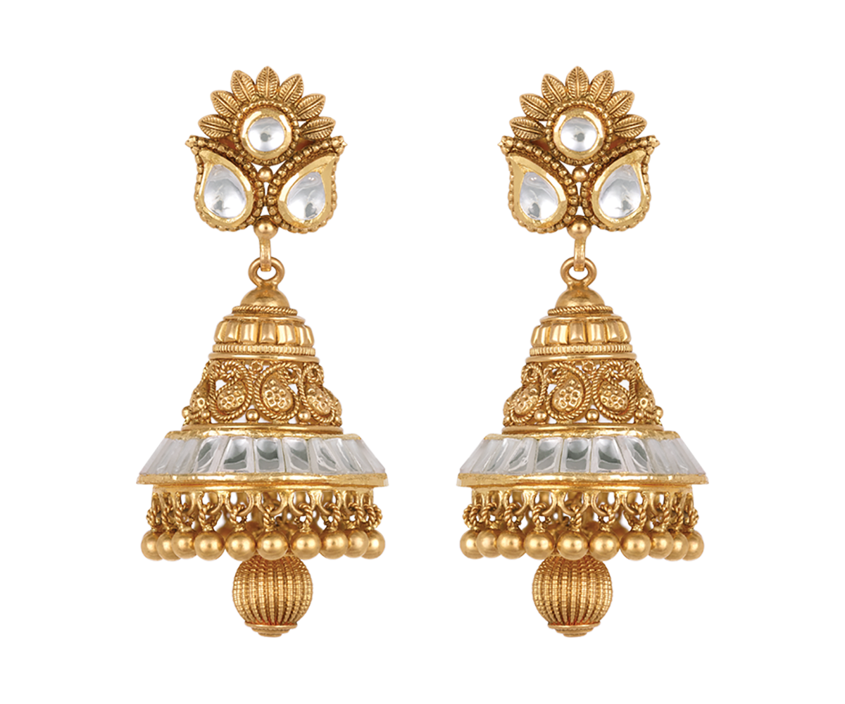 Gold Earrings PNG Photo