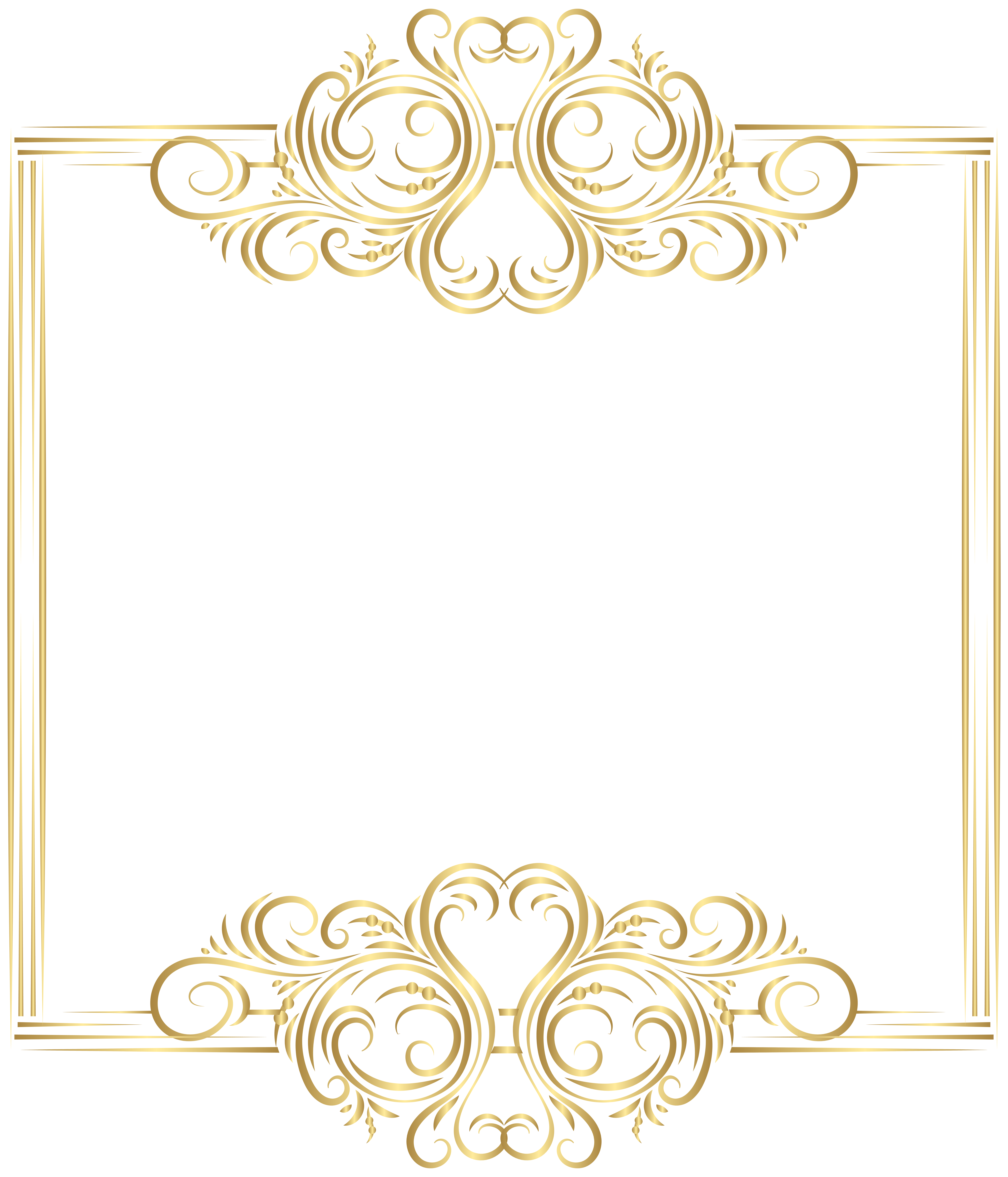 Gold Glitter Border PNG Pic